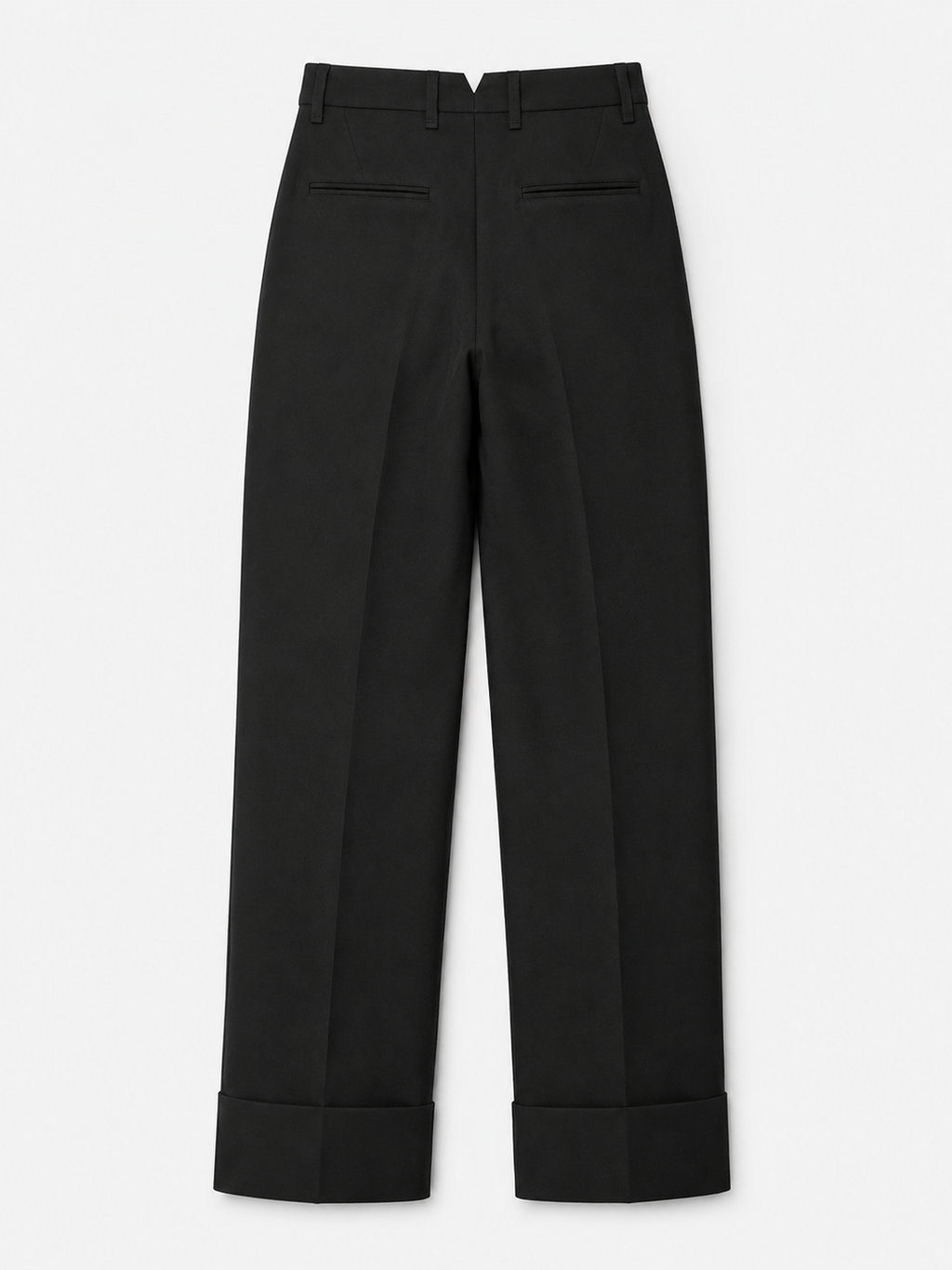 Turn-Up Tailored Wool Trousers