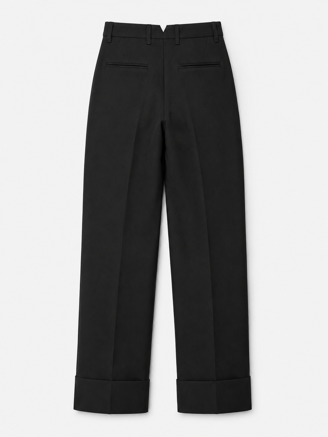 Turn-Up Tailored Wool Trousers