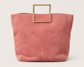 Block Suede Top Handle Bag