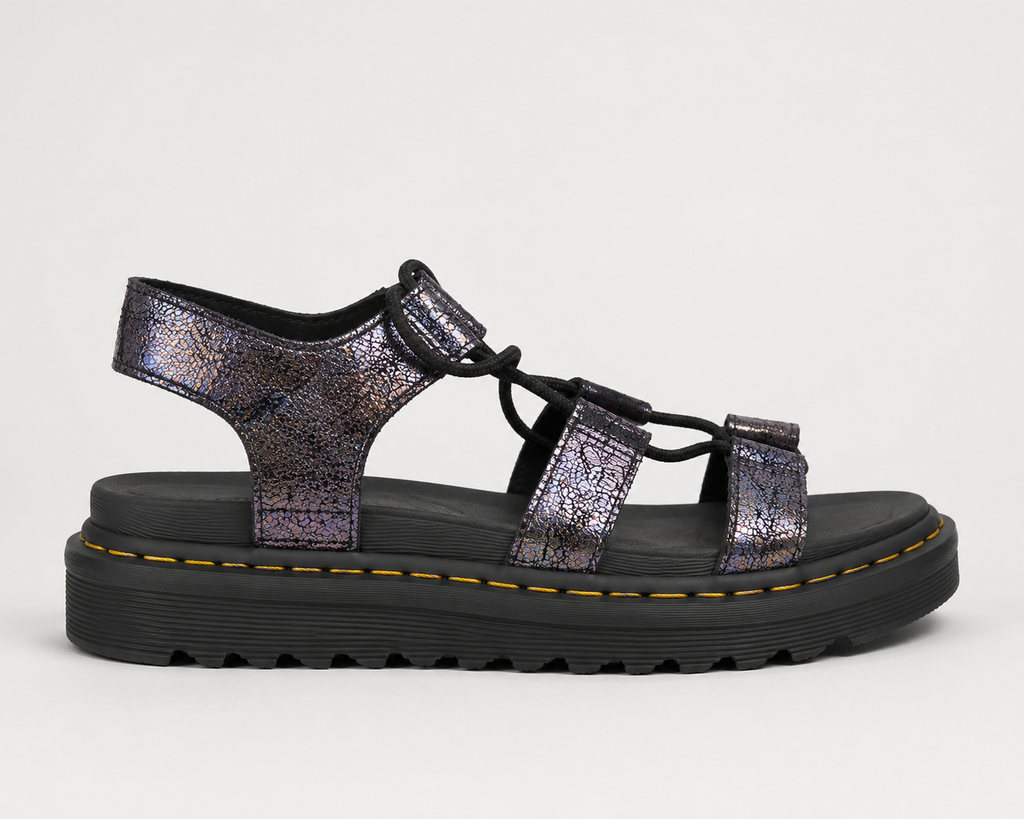 Lace-Up Leather Platform Sandals